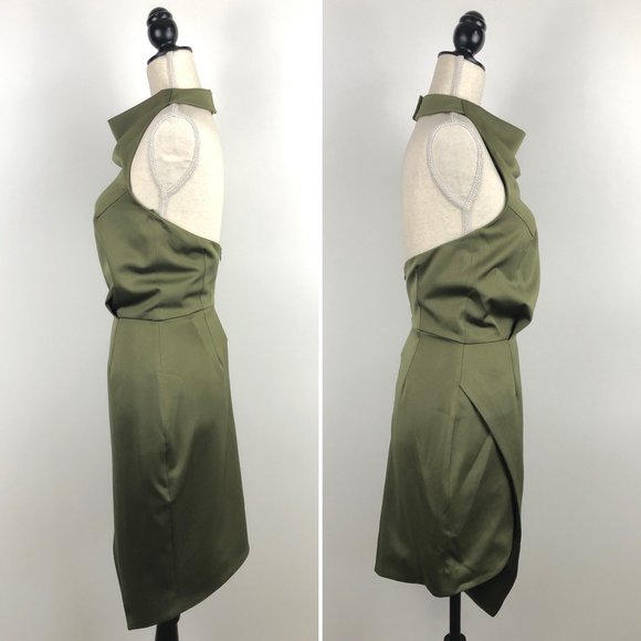 Elliatt Olive Green Draped Halter Dress - Picture 5 of 8